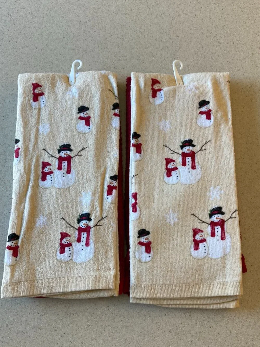 NWT St. Nicholas Square Kitchen Towels 4 Pc. Set Snowmen 